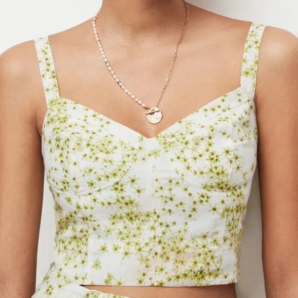 All Saints Women’s 12 Cassia Amanzi Tank Linen Blend Bra Top Cropped Sleeveless - Picture 1 of 13